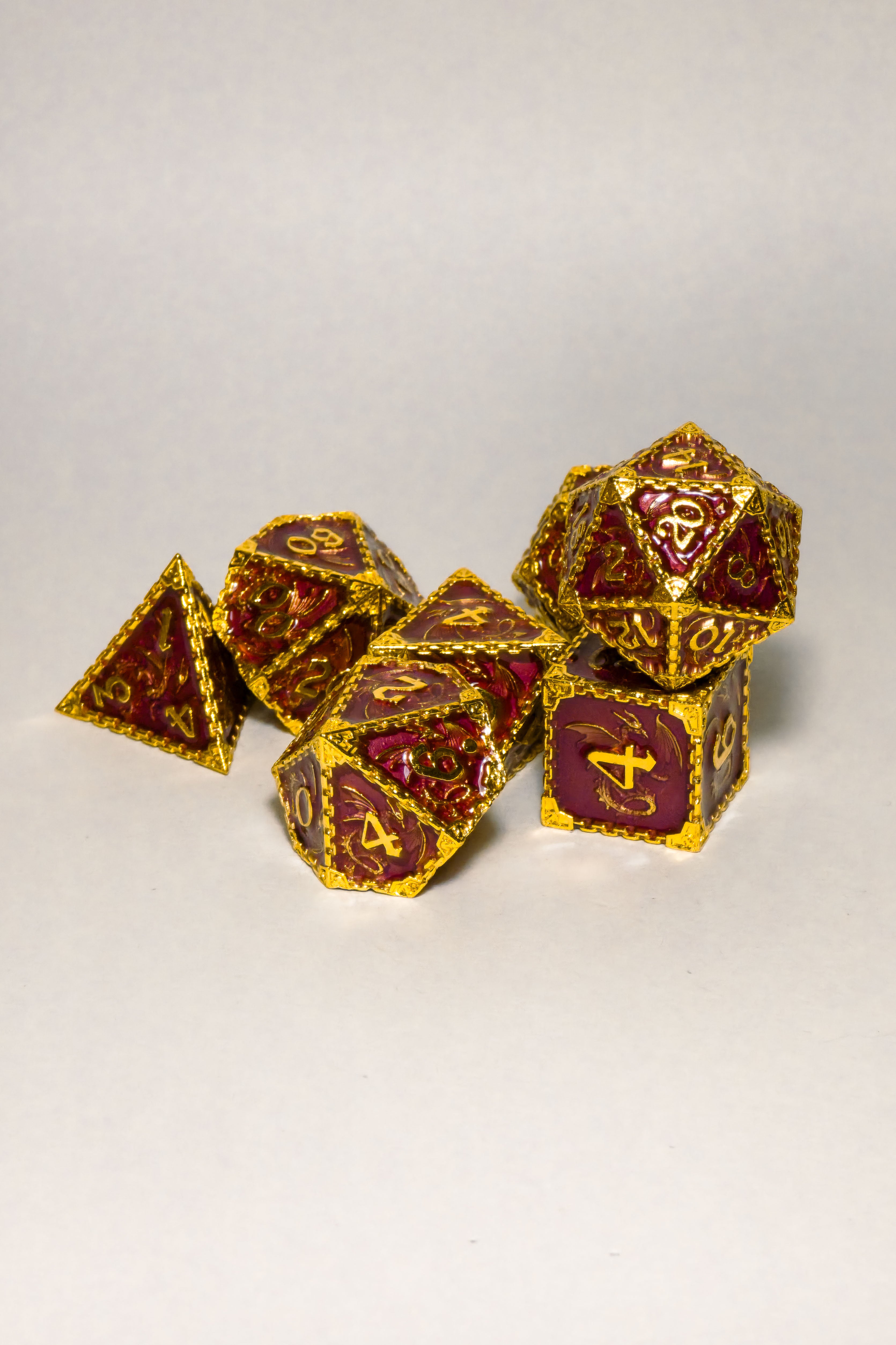 Set de 7 Dados Metálicos: Fancy Dragon