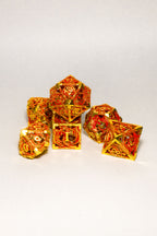 Set de 7 Dados Metálicos: Dragón (Huecos)