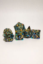 Set de 7 Dados Metálicos: Dragón (Huecos)