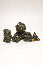 Set de 7 Dados Metálicos: Dragón (Huecos)
