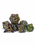 Set de 7 Dados Metálicos: Dragón (Huecos)